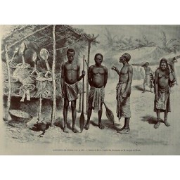 1887 TDM SAVORGAN DE BRAZZA INVOCATION FETICHES DESSIN RIOU