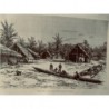 1887 TDM SAVORGAN DE BRAZZA VILLAGE DOUME DESSIN RIOU