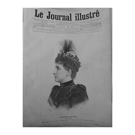 1891 MADAME MELBA OPERA AUTRALIENNE DESSIN MEYER GRAVURE NAVELLIER