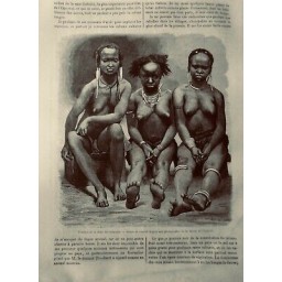 1869 TDM VOYAGE GABON FEMMES TRIBU PAHOUINS DESSIN CASTELLI