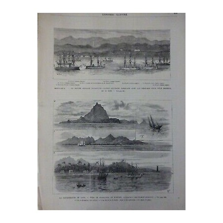 1883 VOLCANS CATASTROPHE JAVA VUES KRAKATOA ANJER DETRUITE 2EME