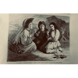 1862 TDM VOYAGE SHANG HAI MOSCOU FAMILLE MONGOLS KHALKBAS DESSIN EMILE BAYARD