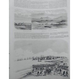 1854 I GUERRE CRIMEE TROUPES ARMEE KALAMITA NAVIRES DOUBLE PAGE