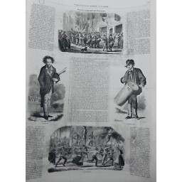 1854 I ROUMAVAGIS PROVENCE VIOLON TAMBOURIN AUBADO MUSICIENS DANSE FARANDOLE