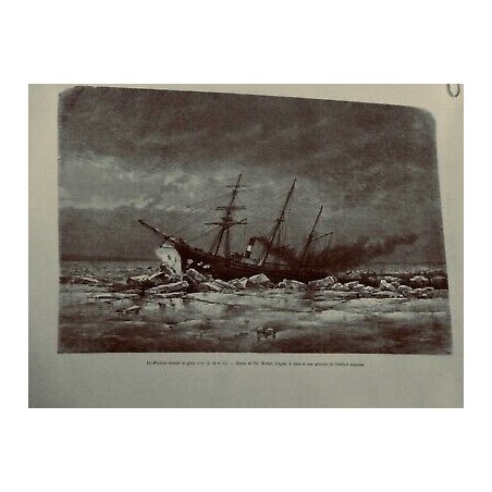 1884 TDM VOYAGE BAIE LADY FRANKLIN PROTEUS BRISANT GLACE DESSIN TH.WEBER