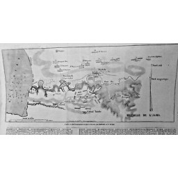 1854 I CARTE BATAILLE ALMA TOPOGRAPHIE BROCARD