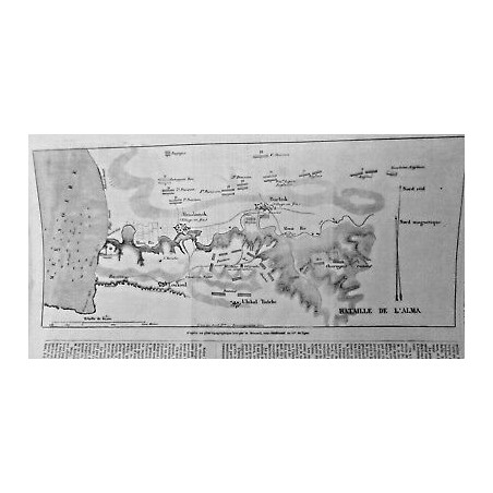 1854 I CARTE BATAILLE ALMA TOPOGRAPHIE BROCARD