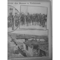 1916 ENTREE RUSSES TREBIZONDE ARTILLERIE DEFENDENT VILLE EVACUATION BLESSES TURC