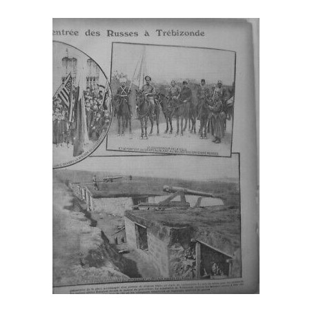 1916 ENTREE RUSSES TREBIZONDE ARTILLERIE DEFENDENT VILLE EVACUATION BLESSES TURC