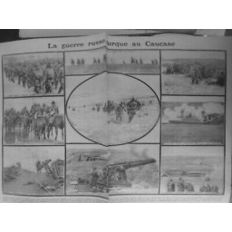 1915 GUERRE RUSSO TURC CAUCASE VILLAGE TURC INCENDIE CHAMP CADAVRES TURCS