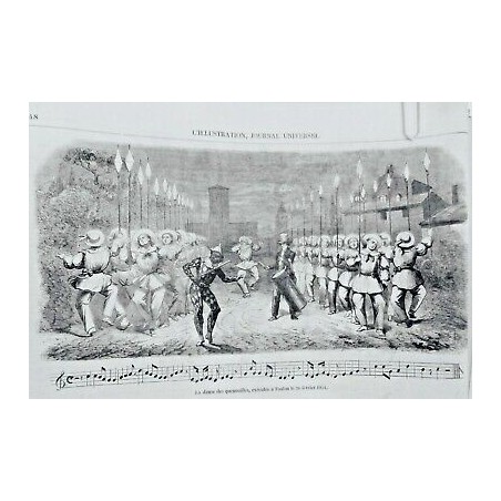 1854 I DANSE QUENOUILLES TOULON MUSIQUE TAMBOUR ARLEQUIN