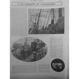 1908 MI CONQUETE ANTARCTIQUE BATEAU FRANCAIS MER GLACE CONSERVES