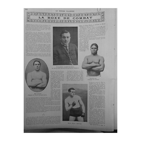 1908 MI BOXE COMBAT CHAMPIONS BURNS GAUCHER MAC VEA STANTON