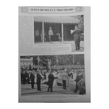 1908 MI FETES JUBILE IMPERIAL EMPEREUR FRANCOIS JOSEPH ASILE ENFANTS ABANDONNES