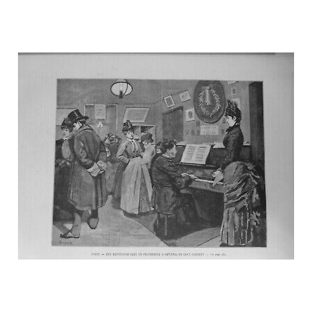 1886 UI PIANO PARIS REPETITION PROFESSEUR ARTISTES CAFE CONCERT