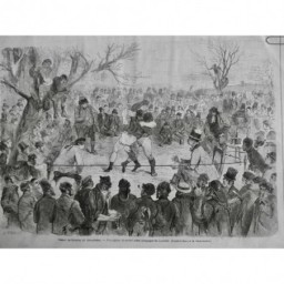 1865 MI BOXE ANGLETERRE COMBAT CAMPAGNE RING CORPS A CORPS