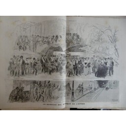 1889 DERNIER BAL MASQUE OPERA TRIPOTAGE PELOTAGE COULOIR DESSIN HEIDBRINCK