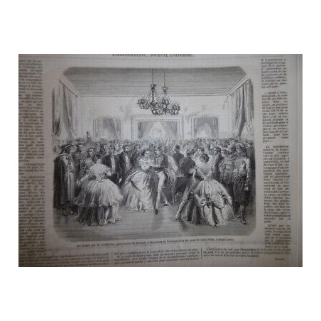 1857 BAL DONNE GOUVERNEUR FAIDHERBE SENEGAL INAUGURATION PONT DAINT LOUIS