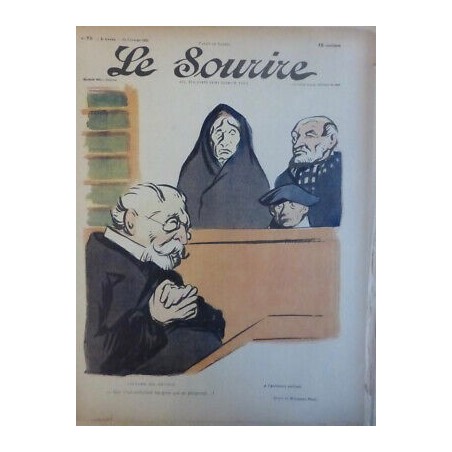 1901 JUSTICE HUMOUR VICTIME DEVOIR AVOCAT ASSISTANCE PUBLIQUE DESSIN HERMAN PAUL