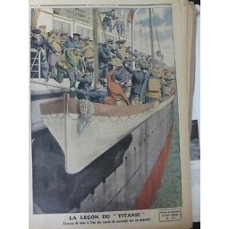 1912 EXERCISE MISE EAU CANOTS SAUVETAGE PAQUEBOT LECON TITANIC