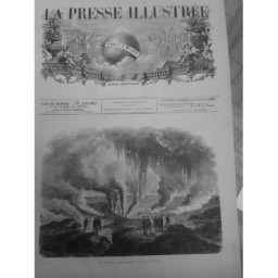 1872  VESUVE VOLCAN ERUPTION PAUSILIPPE NAPLES 3 JOURNAUX COMPLET ET PARFAIT