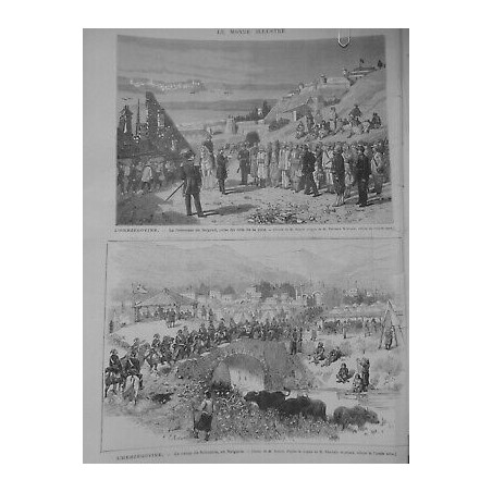 1875 MI SERBIE BELGRADE FORTERESSE CAMP SCHUMLA DESSIN M.ROBERT