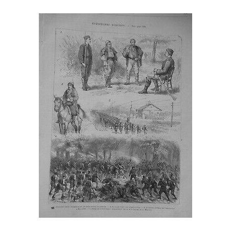 1876 UI SERBIE BELGRADE BATAILLE ALEXINATZ ENGAGEMENT RIVE GAUCHE MORAVA