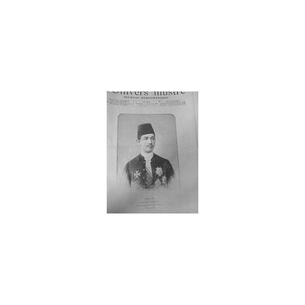 1893 UI ABBAS II VICE ROI EGYPTE PHOTOGRAPHIE BOYER