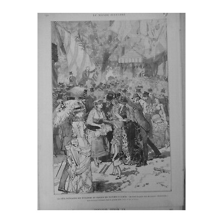 1883 ISCHIA TREMBLEMENT TERRE FETE POPULAIRE FAVEUR VICTIMES DESSIN M.HAENEN