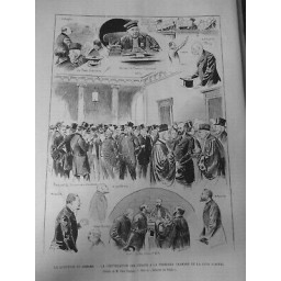 1893 UI AFFAIRE PANAMA LESSEPS DEBATS PREMIERE CHAMBRE COUR APPEL DESSIN DESTEZ