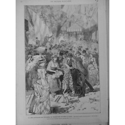 1883 ISCHIA TREMBLEMENT TERRE FETE POPULAIRE FAVEUR VICTIMES DESSIN M.HAENEN 2EM