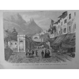 1868 ISCHIA BAINS CASAMICCIOLA NAPLES DESSIN M.A.BLASCHNICK