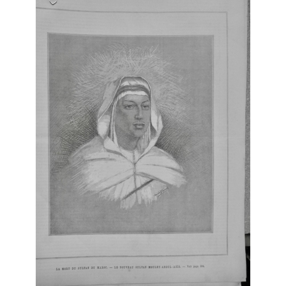 1894 UI SULTAN MAROC MORT NOUVEAU MOULEY-ABDUL-AZIS PORTRAIT