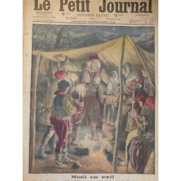 1915 SERBIE FAMILLE FUITE CELEBRE NOEL TENTE IMPROVISEE