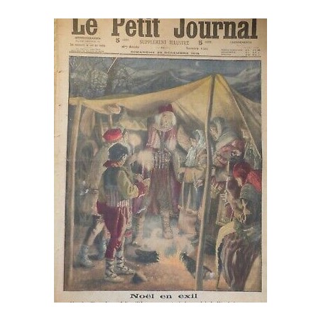 1915 SERBIE FAMILLE FUITE CELEBRE NOEL TENTE IMPROVISEE