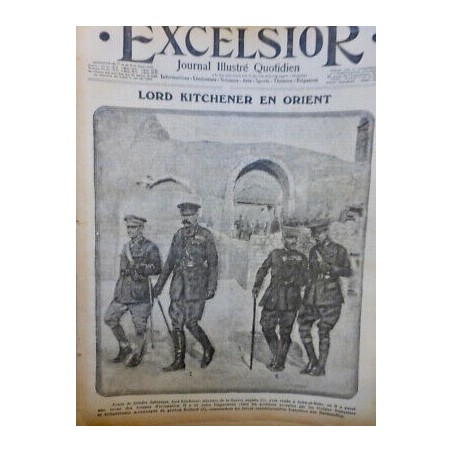 1915 GRANDE GUERRE LORD KITCHENER SEBD UL BAHR ORIENT 2 JOURNAUX