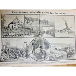 1915 GRANDE GUERRE RUSSE KARPATHES PRISONNIERS ALLEMANDS 2 JOURNAUX