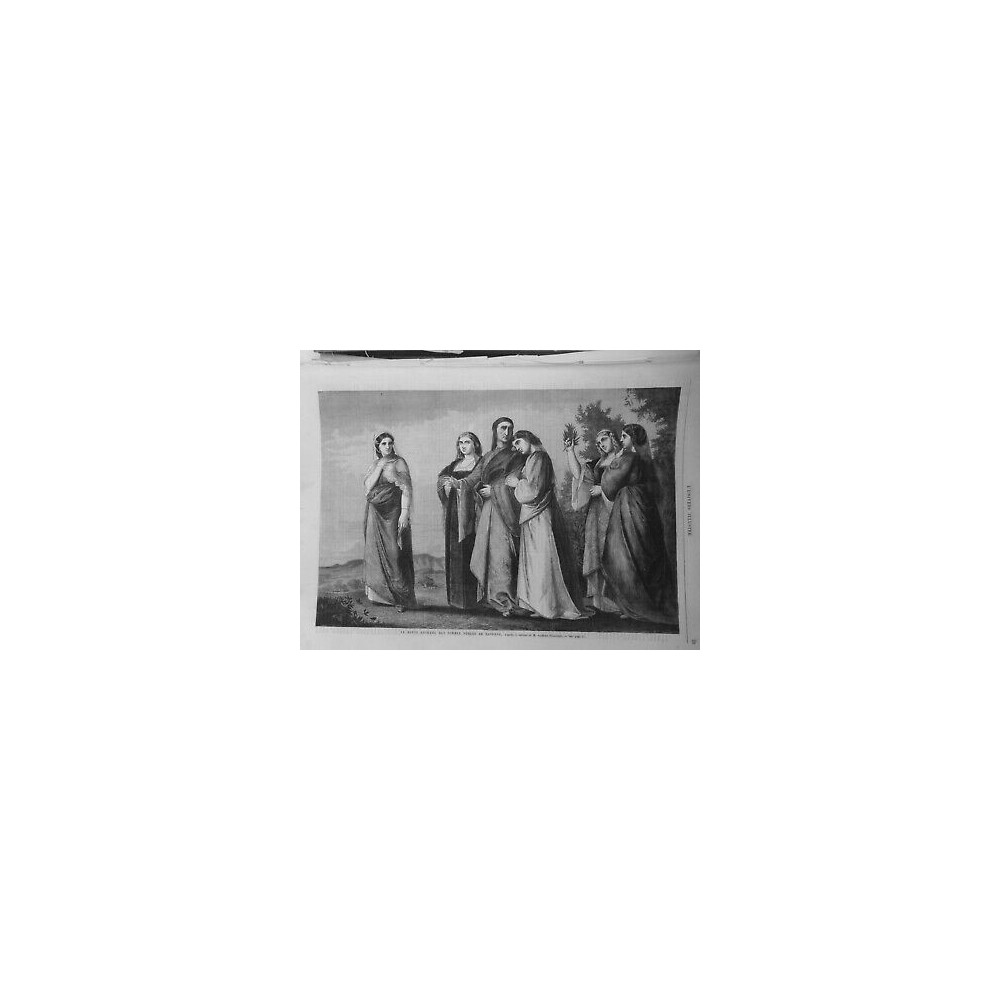 1866 UI DANTE FEMMES NOBLES RAVENNE TABLEAU ANSELME FEUERBACH