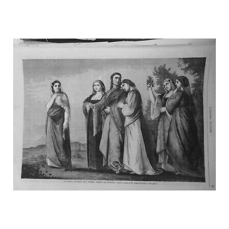 1866 UI DANTE FEMMES NOBLES RAVENNE TABLEAU ANSELME FEUERBACH