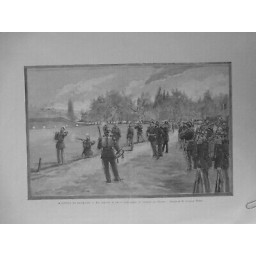 1888 SAINT CYR ECOLE MILITAIRE EXERCICES TIR FUSIL LEBEL DESSIN CHARLES MOREL