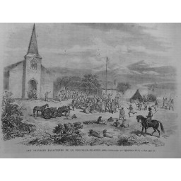 1866 UI INDIGENES FANATIQUES NOUVELLE ZELANDE EGLISE