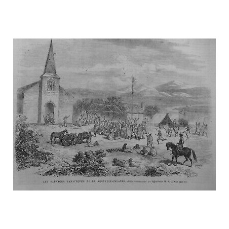 1866 UI INDIGENES FANATIQUES NOUVELLE ZELANDE EGLISE