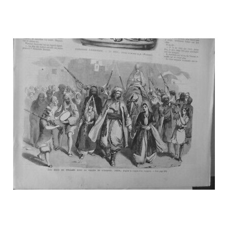 1867 SYRIE NOCES FELLAHS VALLEE ORONTE CROQUIS VOYAGEUR