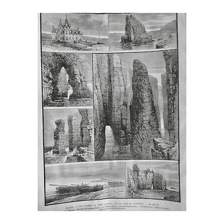 1883 UI ECOSSE ROCHERS JOHN O GROAT COTE CAITHNESS RUINES CHATEAU