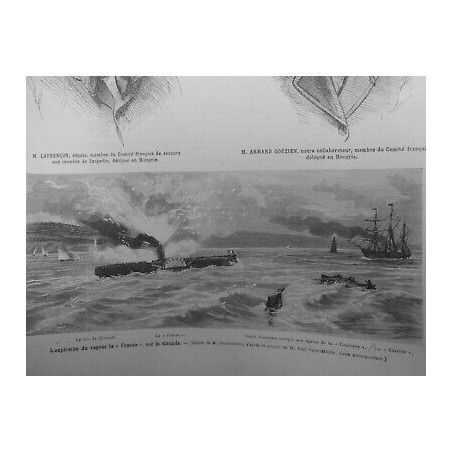 1879 BATEAU VAPEUR FRANCE EXPLOSION GIRONDE