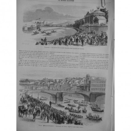 1868 MI FLORENCE COURSES CASCINES JOUTES ARNO