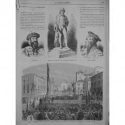 1868 MI INAUGURATION STATUE PANFILO CASTALDI SCULPTEUR CONSTANTINO CORTI