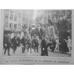 1925 PI CARNAVAL BELGIQUE BRUXELLES CORTEGE GEANTS GRAND PLACE