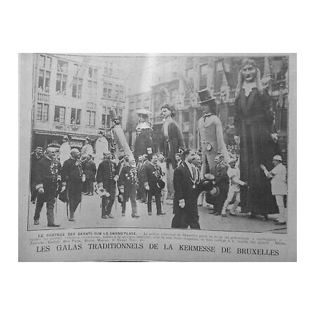 1925 PI CARNAVAL BELGIQUE BRUXELLES CORTEGE GEANTS GRAND PLACE