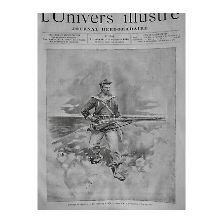 1888 UI ARMEE FRANCAISE FUSILIER MARIN BERET POMPON